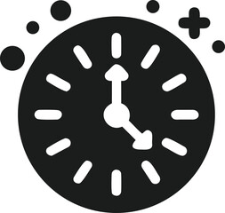 Dark Clock Icon With Arrows And Sparkle Elements Keywords: clock, time, icon, symbol, hour