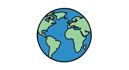 Fototapeta premium Stylized Depiction of Earth Globe Illustration Displaying Continents and Oceans for Global Awareness Campaigns
