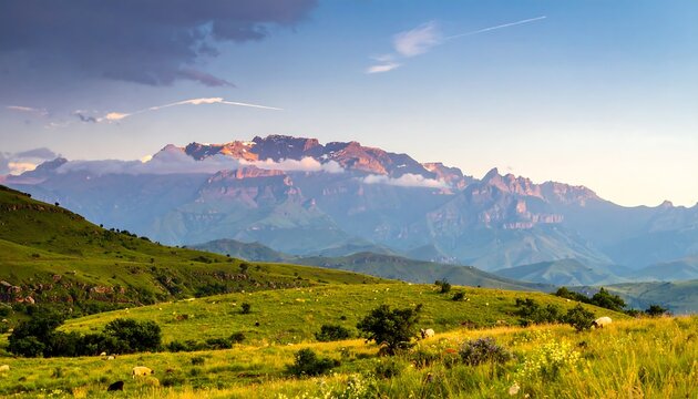 Mountain vista at sunset (6)
