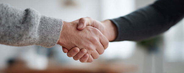A firm handshake seals a deal, symbolizing partnership, trust, and collaboration. Perfect for business, finance, or success concepts. Represents agreement, connection.