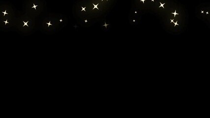 Magic sparkles glitter line golden stars, fairy dust wand glitter stars trail transition, White glowing twinkling glitter star, on black screen background 4k, glitter stars magic tail sparkling - Powered by Adobe