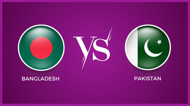 &ldquo;Bangladesh vs pakistan  broadcast template for icc women cricket world cup sports. vector illustration"