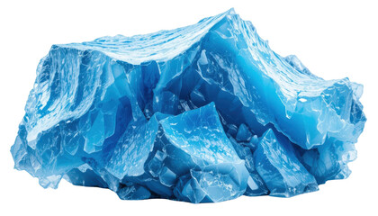 Obraz premium Blue ice cubes on transparent background, ready for recycling.