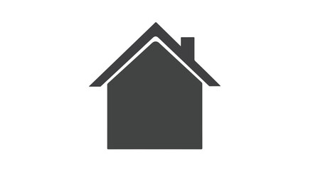 Fototapeta premium Minimalist house icon representing homeownership, real estate, or housing solutions with a simple geometric form