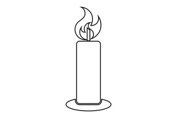 candle icon, vector illustration of a burning candle.