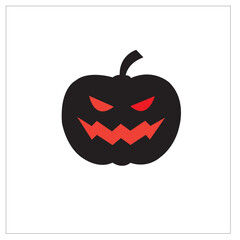 Scary Pumpkin Face Silhouette | Evil Halloween Vector