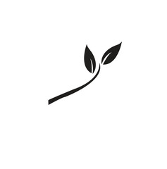 Branch with Two Leaves Silhouette | Plant Nature Icon