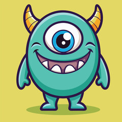 design logo vector icon illustration mascot character cartoon monster little
