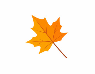 Fototapeta premium Maple leaf simple style vibrant colors autumn foliage isolated on white fall season high quality professional