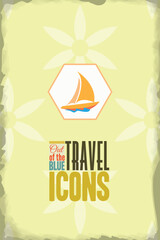 Vector illustration with travel and boat