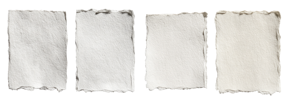 Four rectangular, textured, light gray shapes