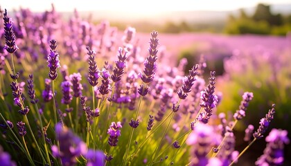 Obraz premium Lavender field at sunset (1)
