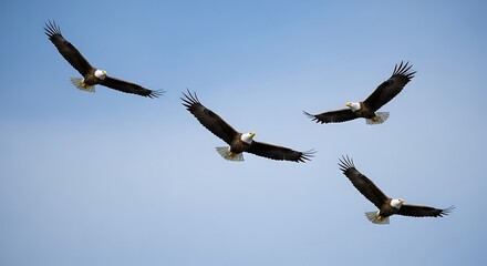 Obraz premium Eagles Soaring Together.