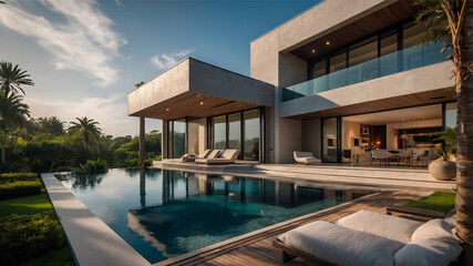 Fototapeta premium Beautiful Home Exterior design of residential fronts that are varied and interesting to look at. Neighborhood new modern houses in Vancouver. Canadian modern residential architecture. Street photo