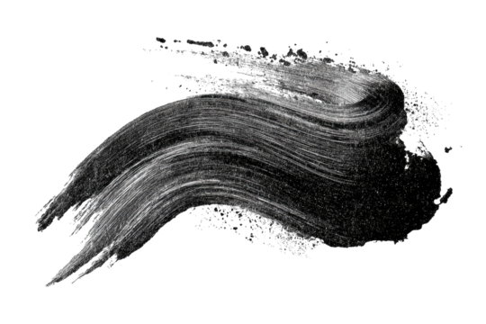 Abstract grayscale paint stroke, swirled and textured