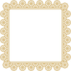 フラワーレースの四角形フレーム　イエロー
