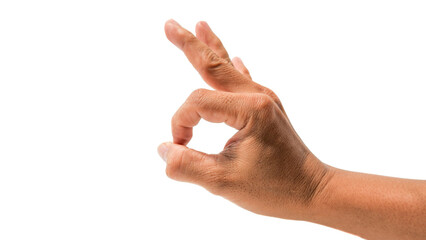 A close-up, high-key shot of a hand making the universal "OK" sign, where the index finger and thumb form a circle and the other fingers are extended