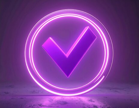 Neon purple checkmark in circle