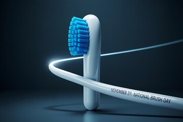 Elevate your oral care routine with this striking, modern toothbrush design, perfect for health campaigns and promotions.