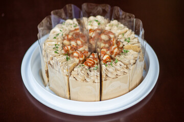 White cake, Hazelnuts.