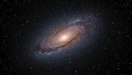 Obraz premium Andromeda Galaxy's Celestial Dance A Majestic Spiral in the Cosmos, a Stunning Display of Stellar Grandeur