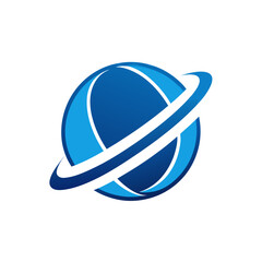 3d globe with swoosh rings wrapping around  busine