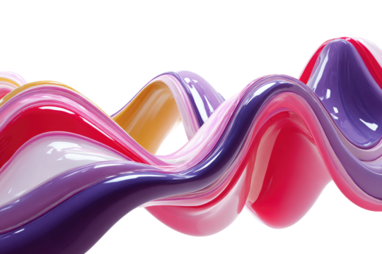 Abstract swirling ribbons of vibrant colors