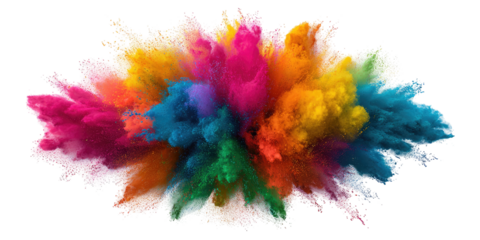 Exploding colors, a vibrant burst of powder pigments
