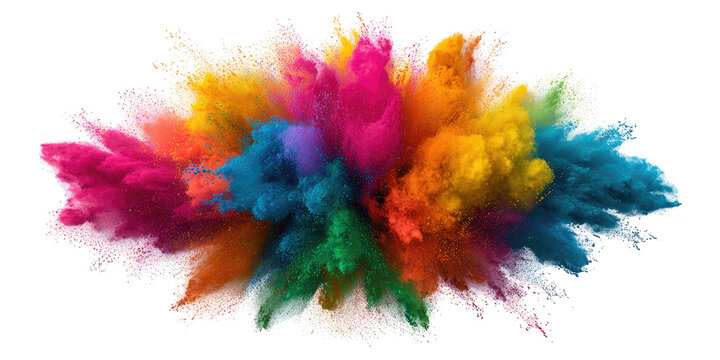 Exploding colors, a vibrant burst of powder pigments