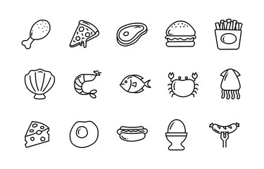 set of food icons