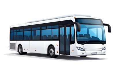 White bus on white background
