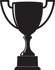 Black silhouette of a classic trophy with curved handles on a white background award winner