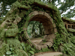 old stone bridge in the forest