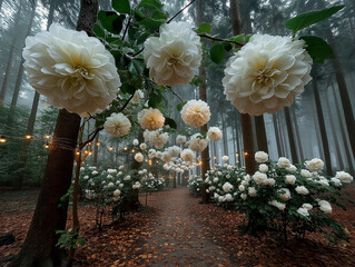 white flowers in the garden
