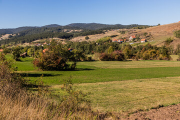 Fototapeta premium Rural landscape near Kremna, Serbia