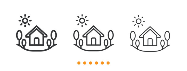 Neighborhood icon. Thin line icon vector