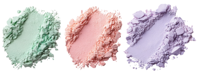 Three shades of loose powder makeup