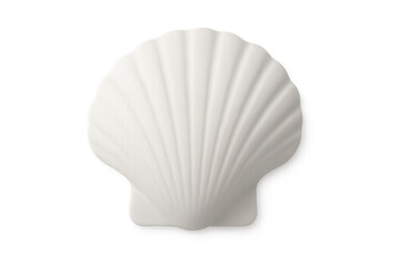 Fototapeta premium Pristine white scallop shell against transparent backdrop, representing serenity and marine aesthetic