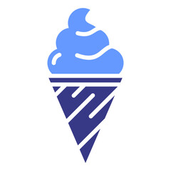 ice cream flat blue icon