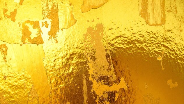 A weathered yellow wall displays peeling paint, revealing layers of rust underneath, creating a textured, vintage aesthetic that tells a story of time. - Powered by Adobe