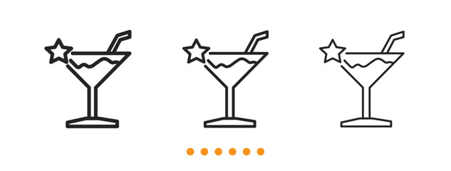 Cocktail icon. Thin line icon vector
