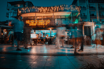 restaurant menu on the night street