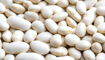 Close-up of many white beans