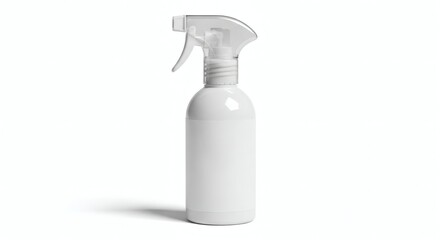 Simple white spray bottle with a clear trigger mechanism for household cleaning and personal care product applications