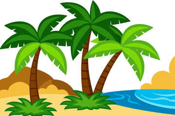 tropical island with palm trees