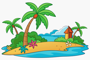 island with palm trees