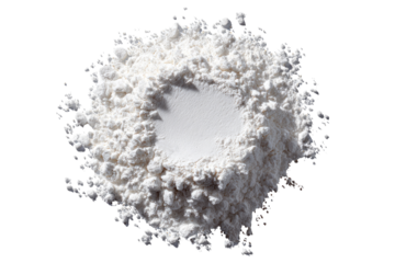 Pile of white flour, centered, isolated