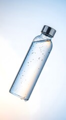 Floating Glass Bottle with Refraction