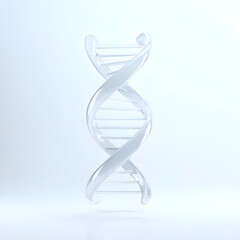 Translucent DNA Helix: Scientific Visualization on Light Blue Gradient Background.