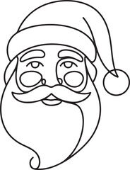 Continuous line art of reindeer with antlers decorated by hanging ornaments festive abstract vector illustration